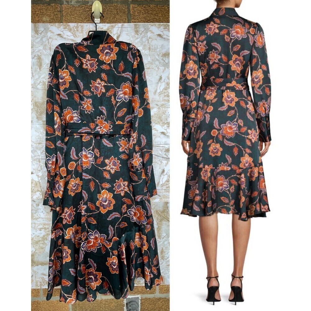 BCBGMAXAZRIA Floral Wrap Dress size medium - Picture 2 of 12